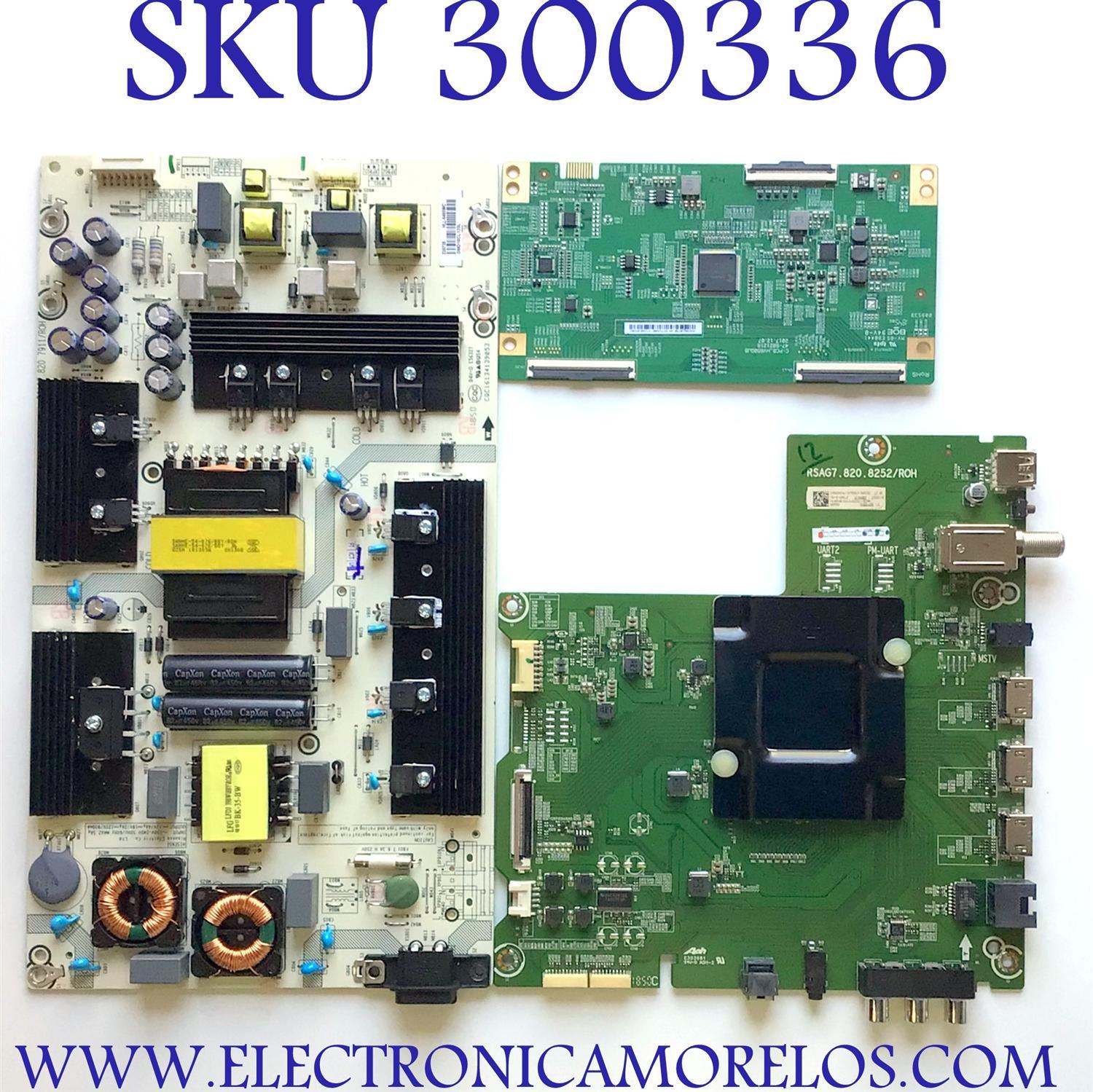 KIT DE TARJETAS PARA TV HISENSE / MAIN 235929B / RSAG7.820.8252 / FUENTE 235738 / RSAG7.820.7911/ROH / T-CON 44-9771460O / C-PCB-HV650QUB / PANEL HD650S1U71/S1/GM/ROH / MODELO 65R6E - Imagen 1